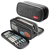 Federmäppchen Farbe Bleistiftetui Große Aufbewahrung Bleistift Tasche Handheld tragbare Büro Briefpapier Tasche Geeignet für High School College Generation Mädchen Jungen Teen Geschenk(Schwarz)