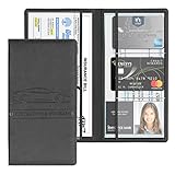 JNNJ Kfz-Schutzhülle für Handschuhfach, Auto-Dokumentenhalter, Autozulassung PU Leder Fahrzeug Handschuhfach Organizer, für Wichtige Dokumente(Schwarz)