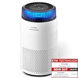 COWAY Luftreiniger Allergiker – Superleise, mit Schlafmodus & Stimmungslicht, entfernt 99,999 % Partikel bis 0,01 µm, mit ECARF-Siegel, gegen Pollen, Staub & Tierhaare, CADR 244 m³/h (Airmega 100)