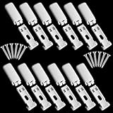 12Kit 24 Stück Plissee Ersatzteile klemmträger, Spannschuhe für verspannte Plissees, für Klebeträger und Stick & Fix Front Klebeplatten（weiß）