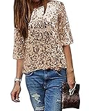 Minetom Damen Pailletten Top Schulterfrei T-Shirt Sparkle Glänzend Bluse Party Club Hemd Tunika Kurzarm Oberteil A Gold 46