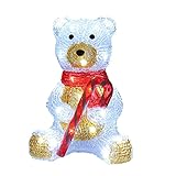 Deuba LED Acryl Figur Teddy 25x17,5x13cm Weihnachtsdeko Bär beleuchtet Weihnachten Deko Indoor Outdoor Weihnachtsfiguren Acrylfigur Acrylfiguren