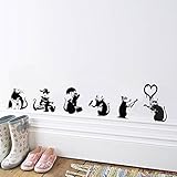 V & C Designs™ Wandaufkleber Banksy Ratten-Kollektion, für Salon, Wohnzimmer, Esszimmer, Küche, Schlafzimmer, aus Vinyl