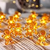 Lichterkette Weihnachten,2M 20LED Lebkuchenmann Lichterkette,Lichterkette Weihnachten Lebkuchenmann,Lichterkette Innen Weihnachten,Lichterketten Fenster Innen,LED Lichterkette Batteriebetrieben Aussen