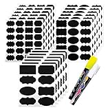 Tafeletiketten Selbstklebend mit 2x Löschbar Kreidemarker. Perfekter Etiketten Partner für Küche Gewürzgläser, Marmeladen usw. Wiederverwendbar Wasserdicht Tafelaufkleber Tafelfolie Sticker