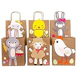 Papierdrachen DIY Osternester zum Befüllen und Basteln - Geschenktüten für Kinder mit Schafen Hasen und Küken - Ostergeschenke verpacken - Osterdeko - Ostern