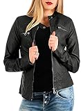 ONLY Damen Kunstlederjacke Bandit Stehkragen Biker-Style black 40