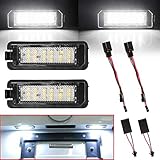 Beneges 2 Stücke Fehlerfrei Xenon Weiß Led Kennzeichenbeleuchtung Kompatibel mit 1998-2014 Vw Cc Eos Golf Gti Rabbit Passat Polo Porsche Cayman Cayenne 987 911 Kennzeichenbeleuchtung Hinten 3d0943021a