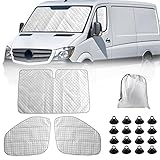 Sonnenschutz Auto Frontscheibe Ersatz für Mercedes Sprinter 2006-2018, 3 Teilige Technology Thermomatte, Aluminiumfolie Faltbar Sonnenblende, Sonnenschutz Frontscheibe Abdeckung