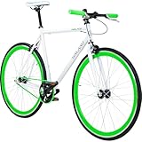 Galano 700C 28 Zoll Fixie Singlespeed Bike Blade 5 Farben zur Auswahl, Rahmengrösse:53 cm, Farbe:Weiss/grün