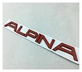 GeRRiT yzw6688 1X Metall-Alpina-Buchstaben-Emblem-Aufkleber for den Kofferraum hinten, kompatibel mit E46 E60 E90 E36 E53 E30 E34 F10 F30 1 3 5 7 Auto-Stying-Aufkleber (Color : Red)