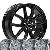 4 Winter Kompletträder 7,5x19 ET 49,5 5x114,3 Schwarz mit 235/50 R19 103V HAN Winter i*cept evo3 X W330A S kompatibel mit Hyundai Tucson