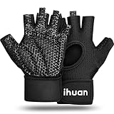 ihuan Atmungsaktive Fitness Handschuhe Herren Damen - Trainingshandschuhe, GymHandschuhe, Sporthandschuhe, Krafttraining, Bodybuilding, Kraftsport & Crossfit Training