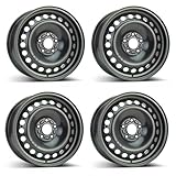 ALCAR 4x Stahlfelgen 6.5Jx16 ET50 5x108, Schwarz, Kompatibel mit Ford C-Max Focus Kuga Mondeo