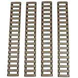 WINFREE 4PCS Heat Resistant Handguard Protector Rubber Ladder Rail Cover Fits Weaver Picatinny Rail Hand Protector Section Panel (Tan)