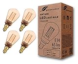 4x greenandco® Vintage Design LED Lampe im Retro Stil zur Stimmungsbeleuchtung E14 ST45 Edison Glühbirne, 2W 65lm 1800K extra warmweiß 320° 230V flimmerfrei, nicht dimmbar, 2 Jahre Garantie