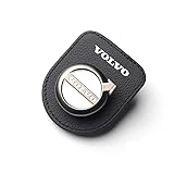 ZENCIX Leder, Auto Sonnenbrillenhalter, Für Volvo XC60 S40 S60 S90 XC40 XC70 XC90 V40 V60 V90 S80 S80L, Auto Sonnenblenden Brillenclip, Ticketkarten Clip, Innendekorationszubehör,Bla-ck