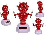 Out of the blue Solar Teufelchen Bewegliche Figur, Baby Teufel mit Solarzelle Wackelkopffigur
