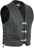 Speed4allkinds Herren Lederweste Kutte Biker Clubweste Schwarz Gr.Nr.S. M. L. 2XL. 3XL NEU (M)