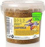UGF - Premium Daphnia Wasserflöhe - 80g im 500 Milliliter Eimer, Getrocknet Fischfutter Aquarium, Aquarium Futter, Snacks für Zierfische