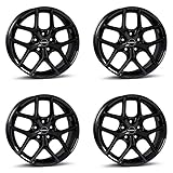 4x Borbet Felgen Y 7.0x16 ET38 5x112 black glossy kompatibel mit VW Beetle Caddy CC Cross e-Golf Eos Golf Jetta Passat Scirocco Sharan T-Roc Tiguan Touran