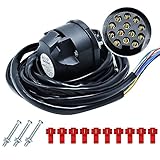 CCLIFE Anhänger kabelsatz für Anhänger 13 Polig mit Kabel 2m Vorverdrahtet Universal Anhängerkabel