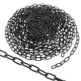 VIDETOL Stahlkette Kohlenstoffstahl, 9 meter 4mm Metallkette, Schwarz Gliederkette Meterware für Hundekette, Lampenkette und Absperrketten