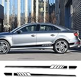 WMGoods Auto Seitenschweller Aufkleber Seitenschweller Autotür Aufkleber, für Audi A4 B5 B6 B7 B8 B9 A3 8P 8V 8L A6 C6 C5 C7 4F A5 A1 8X A7 A8 Q5 Q7 Q3 Q1 TT TTS Zubehör