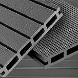 WPC Terrassendielen Basic Line - Komplett-Set Muster Hellgrau | 8-70m² Holz-Brett Dielen | Boden-Fliesen + Unterkonstruktion & Clips | Balkon Boden-Belag + rutschfest + witterungsbeständig