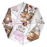Fantasio Reise-Regenschirm Paris Automatisch öffnender Regenschirm, leicht