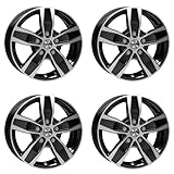 4x AUTEC Felgen Alufelgen QUANTRO 6.5x16 ET60 5x160 Schwarz poliert kompatibel mit Ford Transit/Tourneo Transit Custom Tourneo Custom
