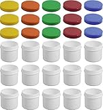 Frühes Forschen 15 Salbendosen flach, 25ml Inhalt mit farbigen Deckeln