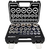 HASKYY Steckschlüsselsatz Vielzahn XZN 8-36mm Steckschlüssel Nusskasten Satz 6 und 12 Kant 1/2" Zoll Torx Stecknüsse System 21-teilig Außenvielzahn Schraubendreher-Set