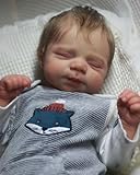 BNNPUU Reborn Babys Junge 19-Zoll Handgemachte Lebensechte Babypuppe Soft Cloth Body Reborn Baby Doll Like A Lifelike Baby Closed Eyes Junge