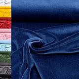 MAGAM-Stoffe Stella Nicki Stoff uni Oeko-Tex Meterware 50cm (25. Dunkelblau)