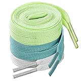 Xiang Ru 3 Paar 8 mm breite, reflektierende Schnürsenkel, leuchtende Schnürsenkel – 100 cm, leuchten im Dunkeln, flache Schnürsenkel für Sportschuhe, Freizeitschuhe, Laufschuhe, #B, M