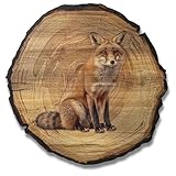 DARO Design - Wandbild Fuchs Größe 20cm - Kunstdruck aufhängefertig - Wanddekoration Thema Jagd, Natur, Tiere