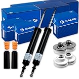 2x SACHS Stoßdämpfer + Domlager + Protection hinten passend für E81 E82 E90 E91