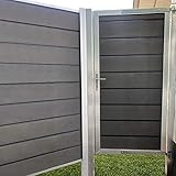 HORI® WPC Zauntor Design Alu Gartentor Tor 180x90 cm Zauntür Gartenzaun I Anthrazit