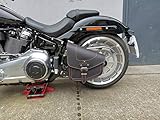 ORLETANOS Odin Black & ORANGE Schwingentasche kompatibel mit Harley Davidson Bikertasche Starrahmen Rahmen Schwinke Links Linke Seite Sonderedition Bag Spezial Edition Seitentasche Limited