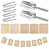 Yotako 32 Stücke Candy Bar Zubehör, 25 Stücke Candy Bar Tüten und 4 Stücke Zuckerzange und 2 Stücke Candybar Schaufel und Girlande, Eisschaufel Süßigkeiten für Hochzeit Geburtstage Party Büfet