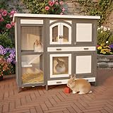 zooprinz brandneuer Hasenstall Krümmel - ideal für draußen, auch im Winter für Deine Lieblinge perfekt - Besonders einfach und schnell zu reinigen - Kleintierstall