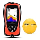 LUCKY Tragbarer Fischfinder Wandler Sonarsensor Wasser Tiefenmesser LCD Bildschirm Echolot Fischfinder zum Eisfischen Meeresangeln