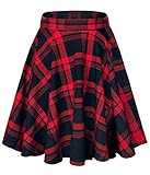 EXCHIC Damen Basic Kontur Beiläufig Dehnbar Schlichter Mini Skater Rock (Lange-12, XL)