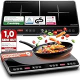 Stillstern Doppel-Induktionskochfeld | Doppel-Induktionskochplatte [3600W] mit Lautlos-Funktion & Turbo-Boost, 12-28cm, 18 Temperaturstufen & Leistungsstufen, 24h Timer, Kindersicherung, Touch
