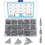 400 Stück Selbstschneidendes Schrauben-Sortiment-Set, Edelstahl-Senkkopf-Torx-Selbstbohrschrauben-Set, Holz-Trockenbauschrauben mit Bohrer-M3/M3,5/M4, 12mm/16mm/20mm/25mm/30mm/35mm