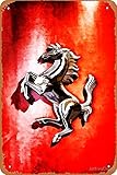 Ferrari Logo Art Poster Metall Blechschild 20,3 x 30,5 cm Vintage Retro Man Cave Wanddekoration