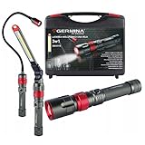 GERMINA DER ELECTRIKER DER ELECTRIKER Multifunktionale Taschenlampe, 3-in-1, mit Taschenlampenfunktion, Koffer, Lichter, Zoom + Modi + Magnet