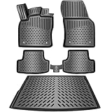 ELMASLINE 3D Gummimatten & Kofferraumwanne Set für VW Touran II (2) 2015-2025 | Extra hoher Rand | Fußmatten & Kofferraummatte - Zubehör