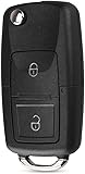 Liamgate 2 Tasten Schlüsselgehäuse passend für VW Skoda Seat ab Baujahr 1997 passend für Fabia Golf Beetle Jetta Passat Variant Santana Bora 4Motion R32 Polo Sedan Transporter Ibiza ST Toledo T5